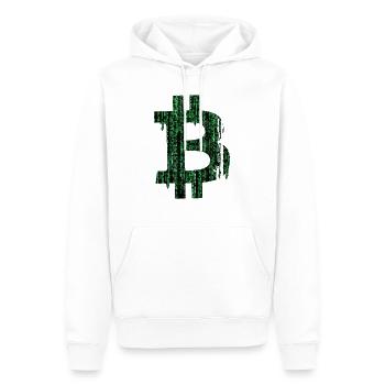 Matrice Bitcoin - Sweat à capuche Premium bio Homme - blanc - Devant - Nico (187cm)