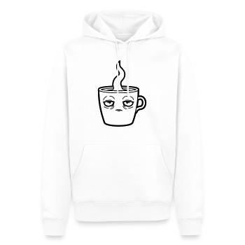 Müde Kaffeetasse Gesicht - Männer Premium Bio Hoodie - Weiß - Vorne - Nico (187cm)