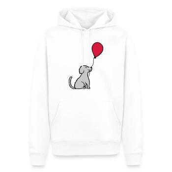 Luftballon Hund cool sitzend - Männer Premium Bio Hoodie - Weiß - Vorne - Nico (187cm)