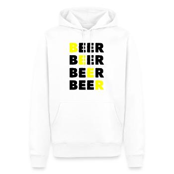 Bier Bier Bier Bier - Männer Premium Bio Hoodie - Weiß - Vorne - Nico (187cm)