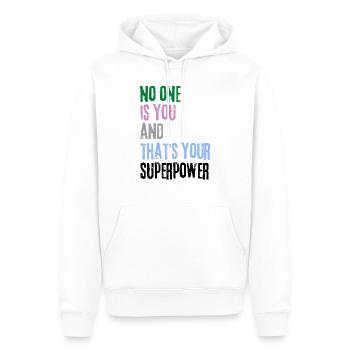 No One Is You And Thats Your Superpower - Men’s Premium Organic Hoodie - white - Front - Nico (187cm)