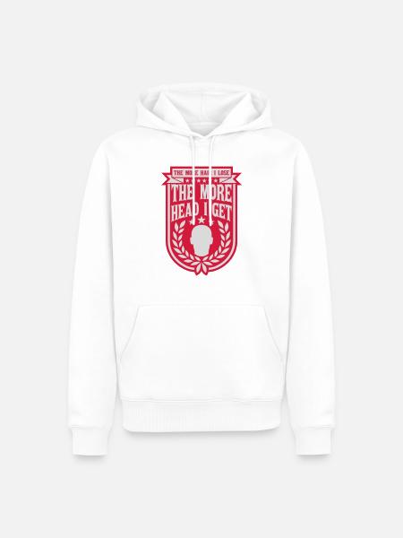 I get more head - Men’s Premium Organic Hoodie - white