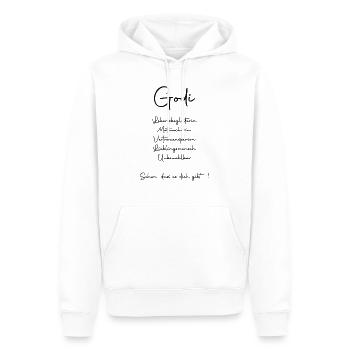 Godi Spruch - Männer Premium Bio Hoodie - Weiß - Vorne - Nico (187cm)
