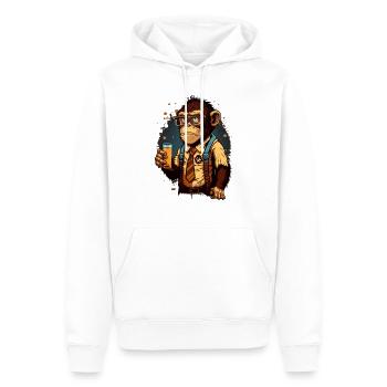 Bier Geek Schimpanse Comic Cool - Männer Premium Bio Hoodie - Weiß - Vorne - Nico (187cm)