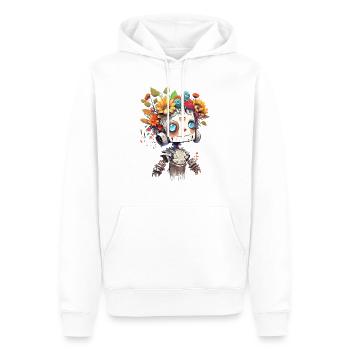 Cute robot girl - Men’s Premium Organic Hoodie - white - Front - Nico (187cm)