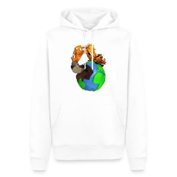 save the planet - Männer Premium Bio Hoodie - Weiß - Vorne - Nico (187cm)