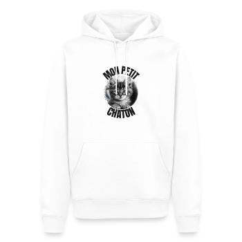 Mon petit Chaton ! - Sweat à capuche Premium bio Homme - blanc - Devant - Nico (187cm)