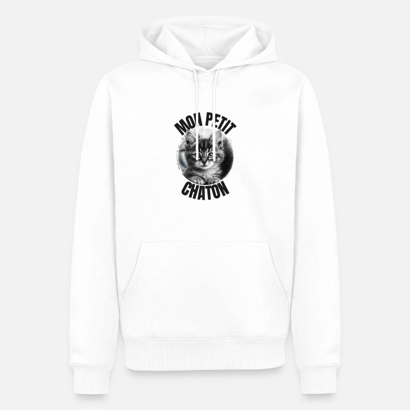 Mon petit Chaton ! - Sweat à capuche Premium bio Homme - blanc