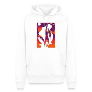 Illusion d’optique art psychédéliques formes rétro - Sweat à capuche Premium bio Homme - blanc - Devant - Nico (187cm)