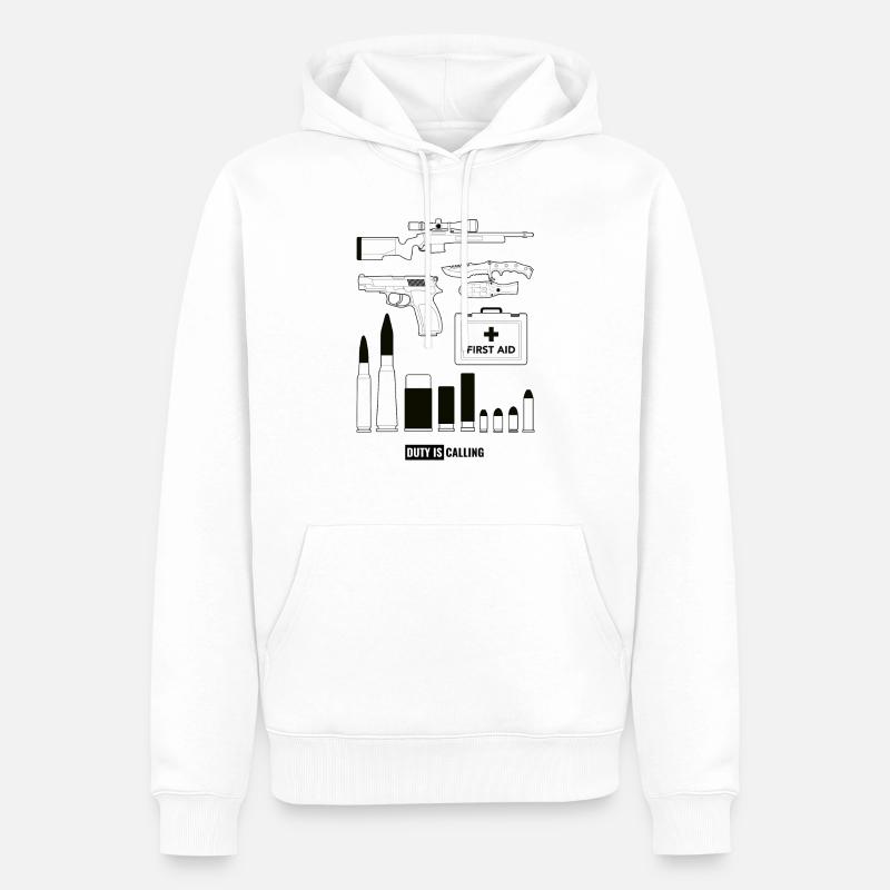 Duty is Calling - Männer Premium Bio Hoodie - Weiß