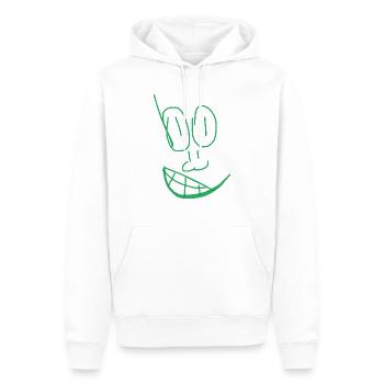 Visage abstrait sur t-shirt blanc - Sweat à capuche Premium bio Homme - blanc - Devant - Nico (187cm)
