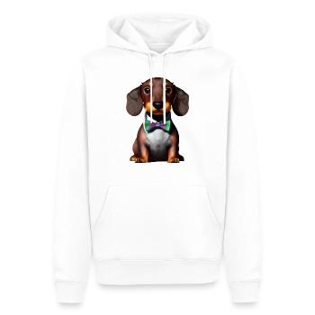 Dachshund Hunde mit Anzug Dackelwelpe Hund - Männer Premium Bio Hoodie - Weiß - Vorne - Nico (187cm)