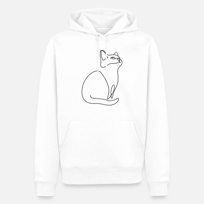Chaton Chat Chat - Sweat à capuche Premium bio Homme - blanc