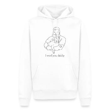 je te woof papa - Sweat à capuche Premium bio Homme - blanc - Devant - Nico (187cm)