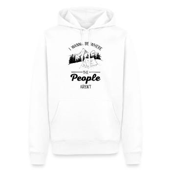 I Wanna Be Where The People Aren't -Camping - Men’s Premium Organic Hoodie - white - Front - Nico (187cm)