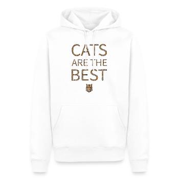 Tigre / J’aime mon chat - Sweat à capuche Premium bio Homme - blanc - Devant - Nico (187cm)