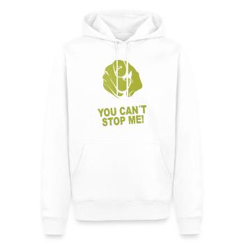Tu ne peux pas m’arrêter - Sweat à capuche Premium bio Homme - blanc - Devant - Nico (187cm)