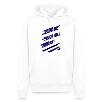 Livres Amoureux Littérature Évasion Numérique Présent - Sweat à capuche Premium bio Homme - blanc - Devant - Nico (187cm)