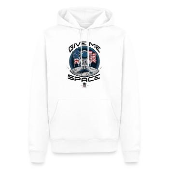 GIVE ME SPACE: ASTRONAUTEE Kollektion - Männer Premium Bio Hoodie - Weiß - Vorne - Nico (187cm)