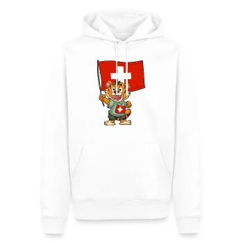 Schweiz Fan / Schweiz Tiger - Männer Premium Bio Hoodie - Weiß - Vorne - Nico (187cm)