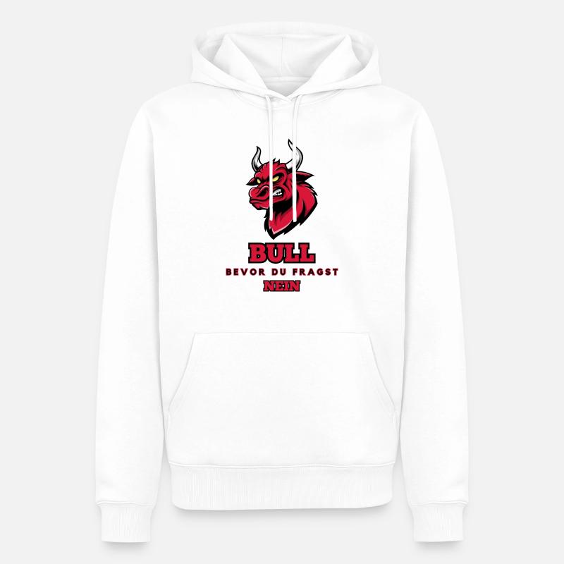 Dessin animé Stier - Taureau - Sweat à capuche Premium bio Homme - blanc
