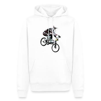 bmx - Sweat à capuche Premium bio Homme - blanc - Devant - Nico (187cm)
