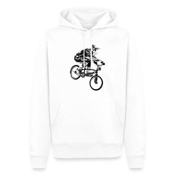 bmx - Sweat à capuche Premium bio Homme - blanc - Devant - Nico (187cm)