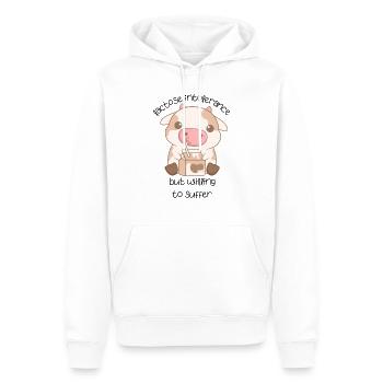 lactose intolerance but willing to suffer allergy - Men’s Premium Organic Hoodie - white - Front - Nico (187cm)