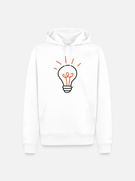 Light bulb - 2 colours - Men’s Premium Organic Hoodie - white