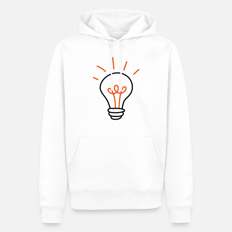 Ampoule - 2 couleurs - Sweat à capuche Premium bio Homme - blanc