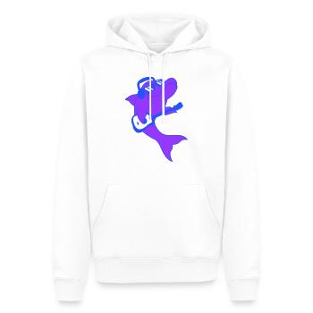 dauphin jouant de la guitare fête animal rock musique fun - Sweat à capuche Premium bio Homme - blanc - Devant - Nico (187cm)