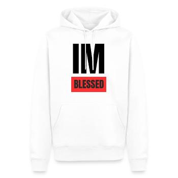 IMBlessed - Men’s Premium Organic Hoodie - white - Front - Nico (187cm)