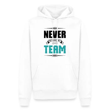 never without my team 2 - Men’s Premium Organic Hoodie - white - Front - Nico (187cm)
