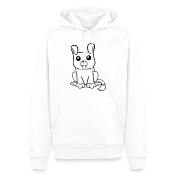 chien assis mignon petit chiot heureux animal de compagnie - Sweat à capuche Premium bio Homme - blanc - Devant - Nico (187cm)