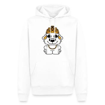 Chien Couronne Reine Fille Jolie Princesse Femme - Sweat à capuche Premium bio Homme - blanc - Devant - Nico (187cm)