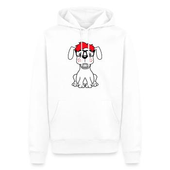 Hund Nerd Hornbrille Geek Zahnspange Schlau Lustig - Männer Premium Bio Hoodie - Weiß - Vorne - Nico (187cm)