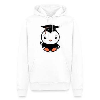 Oiseau Graduation Collège Graduation Chapeau École - Sweat à capuche Premium bio Homme - blanc - Devant - Nico (187cm)