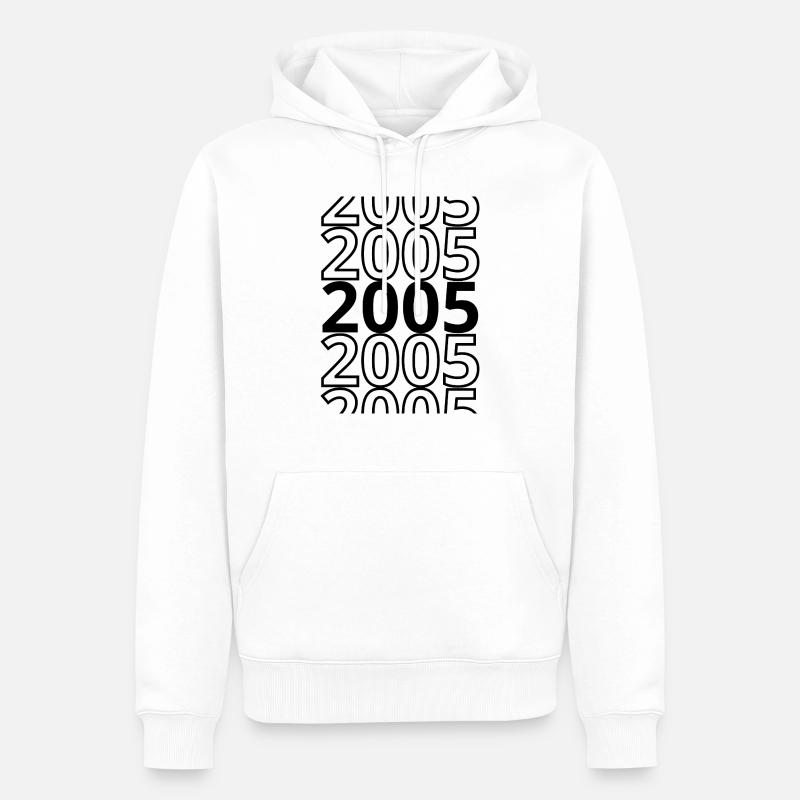 2005 2005 2005 - Sweat à capuche Premium bio Homme - blanc