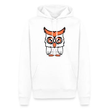 hibou oiseau aigle hibou hibou nuit oiseau effraie des granges chouette bande dessinée - Sweat à capuche Premium bio Homme - blanc - Devant - Nico (187cm)