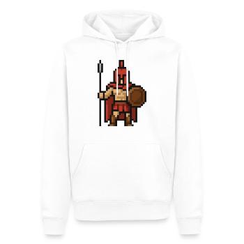 Spartan Pixel - Men’s Premium Organic Hoodie - white - Front - Nico (187cm)