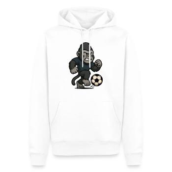 gorilla fussball - Männer Premium Bio Hoodie - Weiß - Vorne - Nico (187cm)