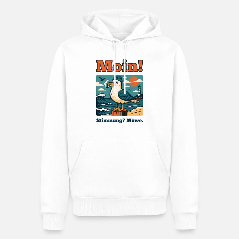 Stimmung? Möwe. - Männer Premium Bio Hoodie - Weiß