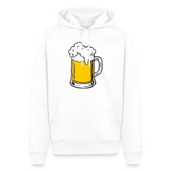Bier - Männer Premium Bio Hoodie - Weiß - Vorne - Nico (187cm)