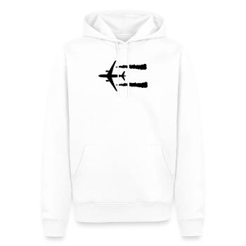 Flugzeug - Männer Premium Bio Hoodie - Weiß - Vorne - Nico (187cm)