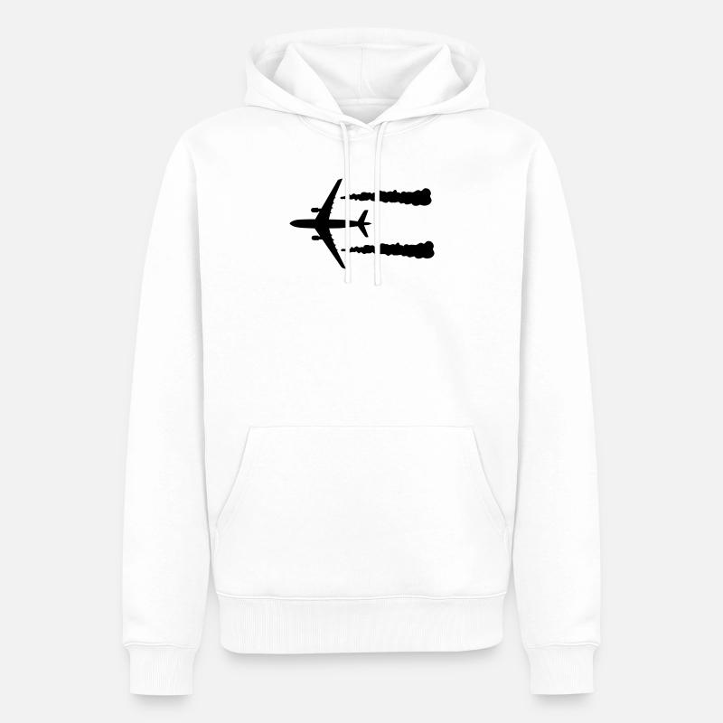 Flugzeug - Männer Premium Bio Hoodie - Weiß