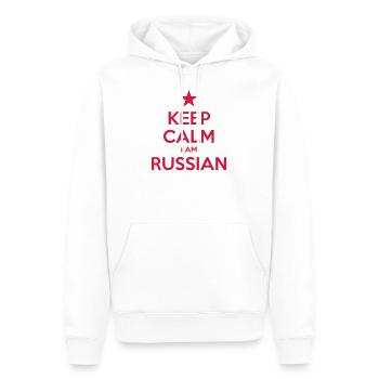 RUSSIA - Sweat à capuche Premium bio Homme - blanc - Devant - Nico (187cm)
