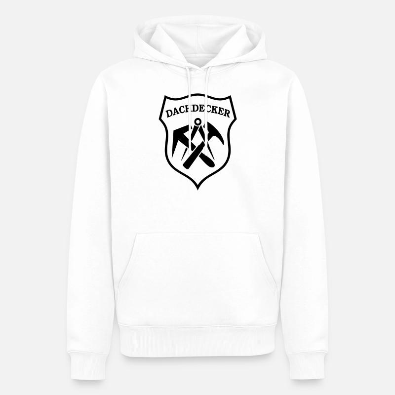 Dachdecker Zunft Wappen mit Dachdeckerzeichen - Männer Premium Bio Hoodie - Weiß