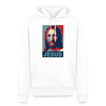 Jésus - Sweat à capuche Premium bio Homme - blanc - Devant - Nico (187cm)