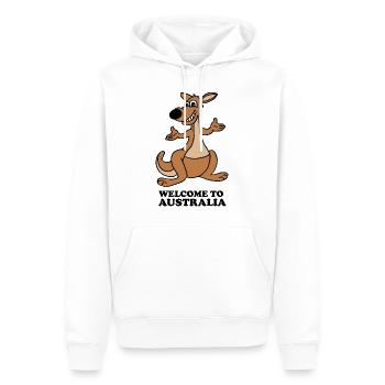 kangourou - Sweat à capuche Premium bio Homme - blanc - Devant - Nico (187cm)