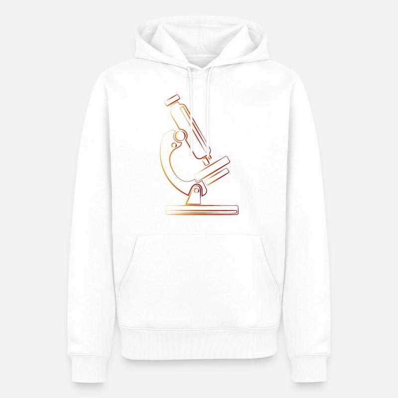 Cadeau rétro science recherche microscope - Sweat à capuche Premium bio Homme - blanc